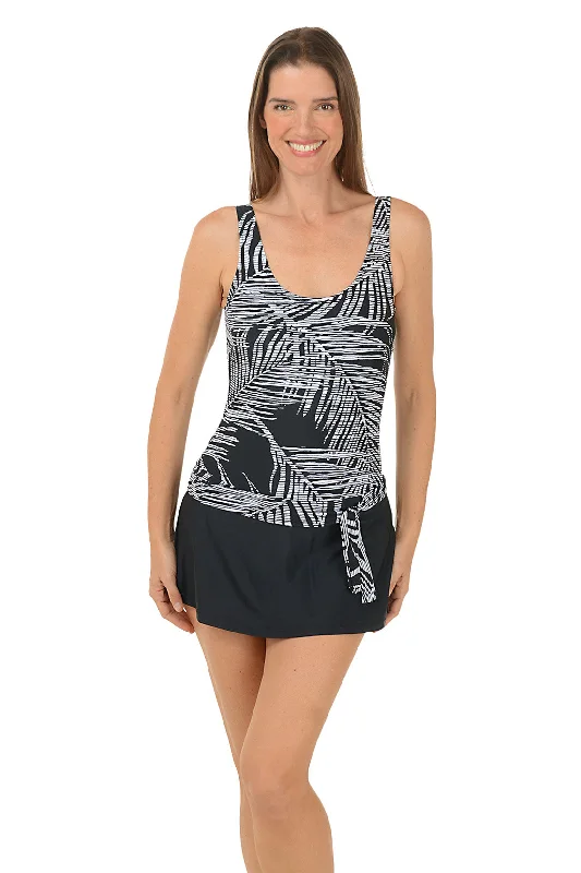 Midnight Jungle Skirted Swimsuit