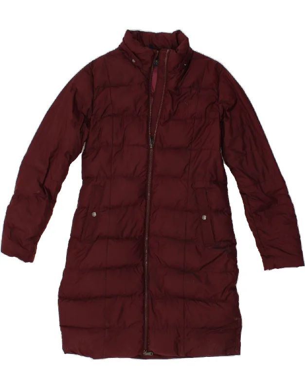 POLO RALPH LAUREN Womens Padded Coat UK 14 Medium Burgundy Polyester