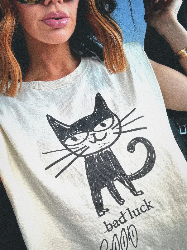 Good Luck Kitty Muscle Tee