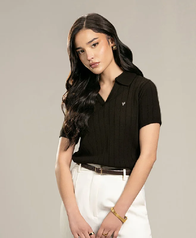 DK Chocolate Knitted POLO (Women)