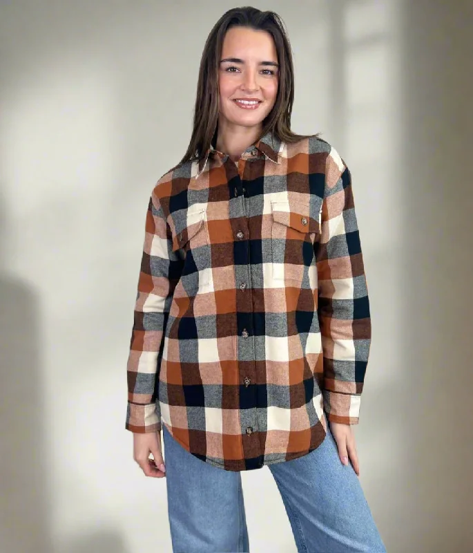 Brown Sherpa Checked Shirt