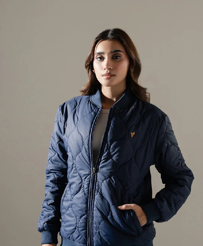 Navy Diamond Quilted Jacket (Women)