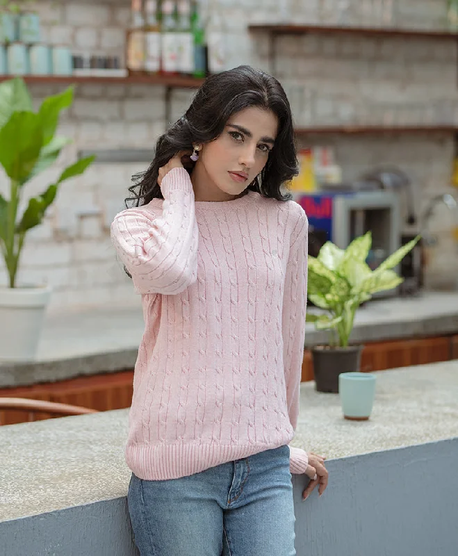 Pink Cable Knit Sweater (Women)