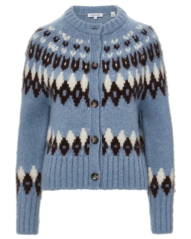 Smoke Blue Christina Fairisle Cardigan