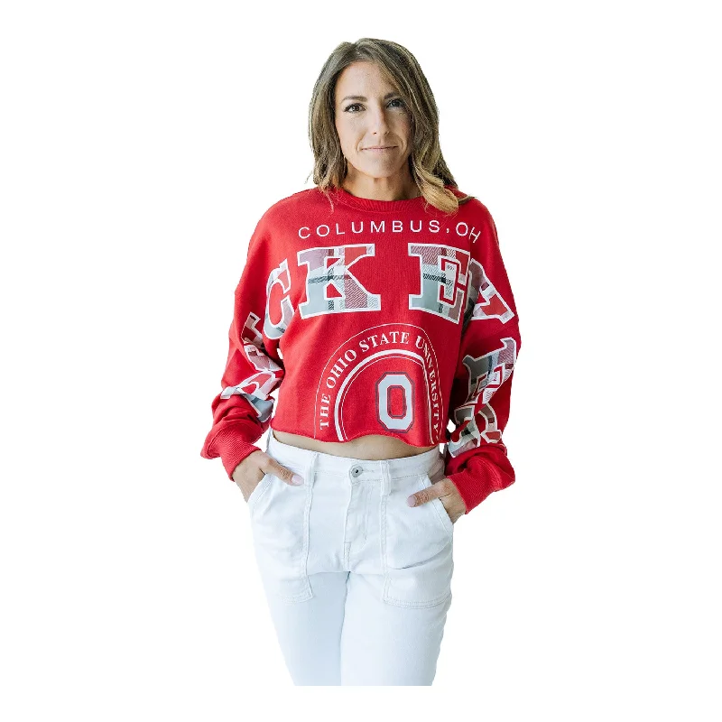 Ladies Ohio State Buckeyes Crewneck Sweatshirt