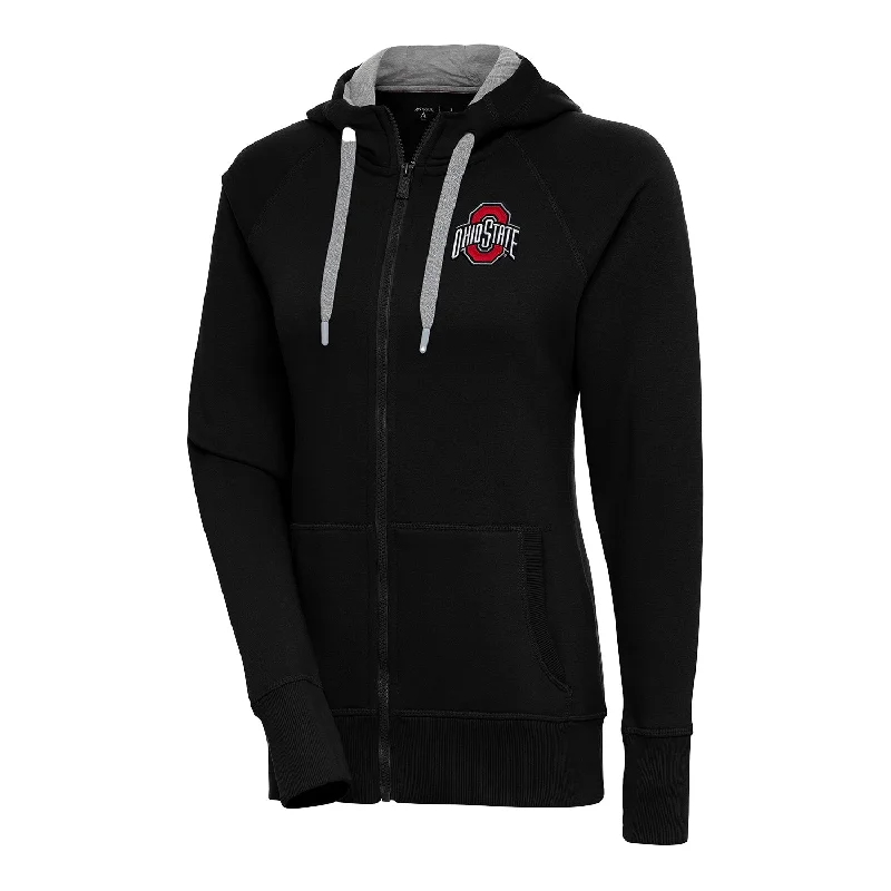 Ladies Ohio State Buckeyes Victory Full Zip Black Sweatshirt