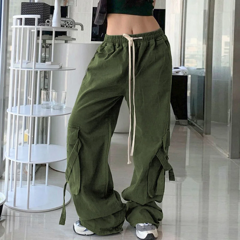 Hong Kong Style Ins Ribbon Workwear Casual Pants Men And Women Autumn