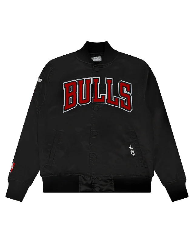 NBA CHICAGO BULLS CLASSIC BIG BOYS SATIN JACKET (BLACK)