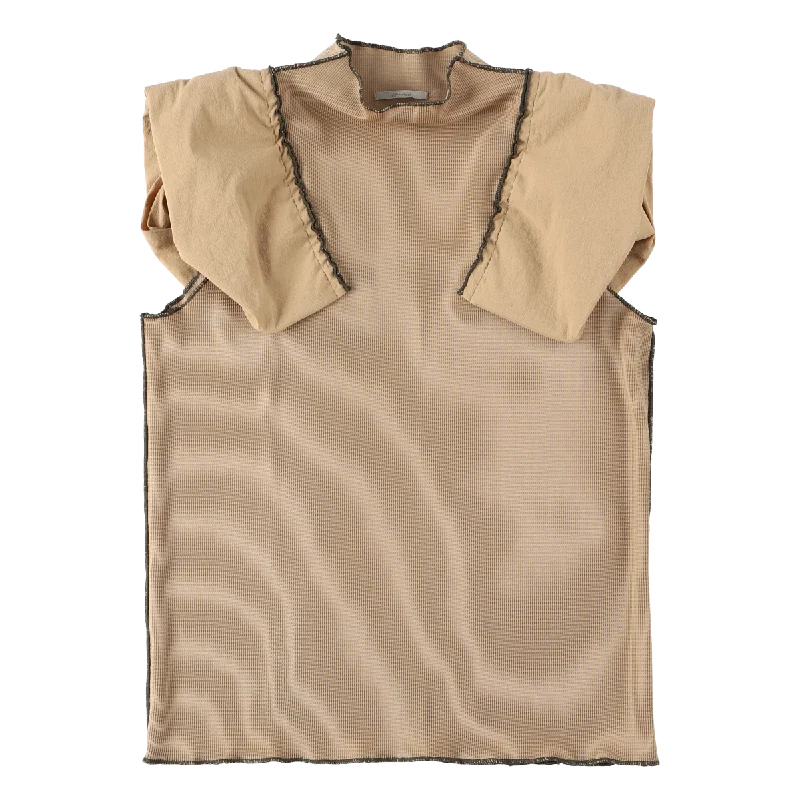 TELECO SLEEVE GATHER TOPS / BEIGE