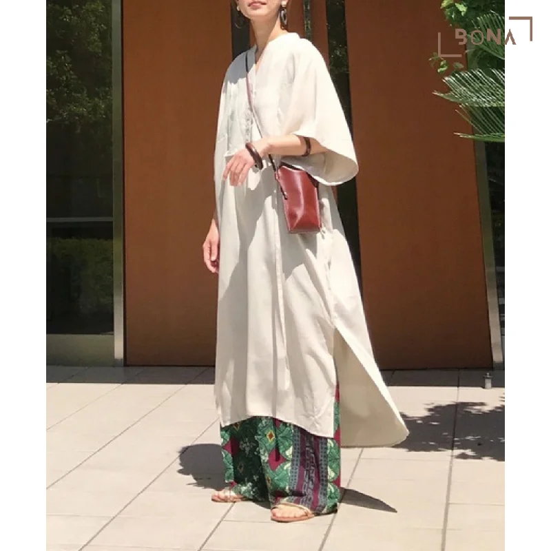 Lowy by Corners 長身襯衫連衣裙 Slub Georgette Kaftan Shirt Dress