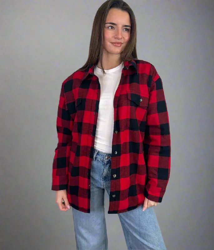 Red Sherpa Checked Shirt