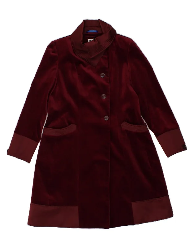 JANE POST Womens Overcoat UK 16 Large Red Cotton