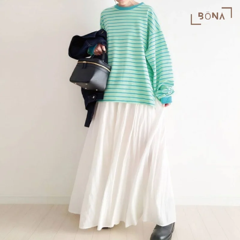 Lowy by Corners 糖果色系橫間上衣 Candy Color Volume Long Sleeve Top