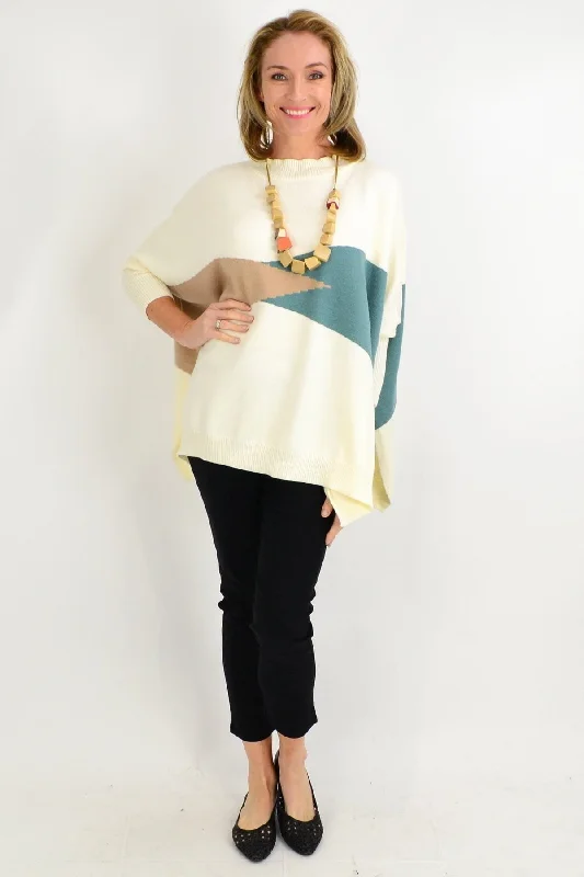 Cream Weekend Crew Neck Knit Tunic Jumper