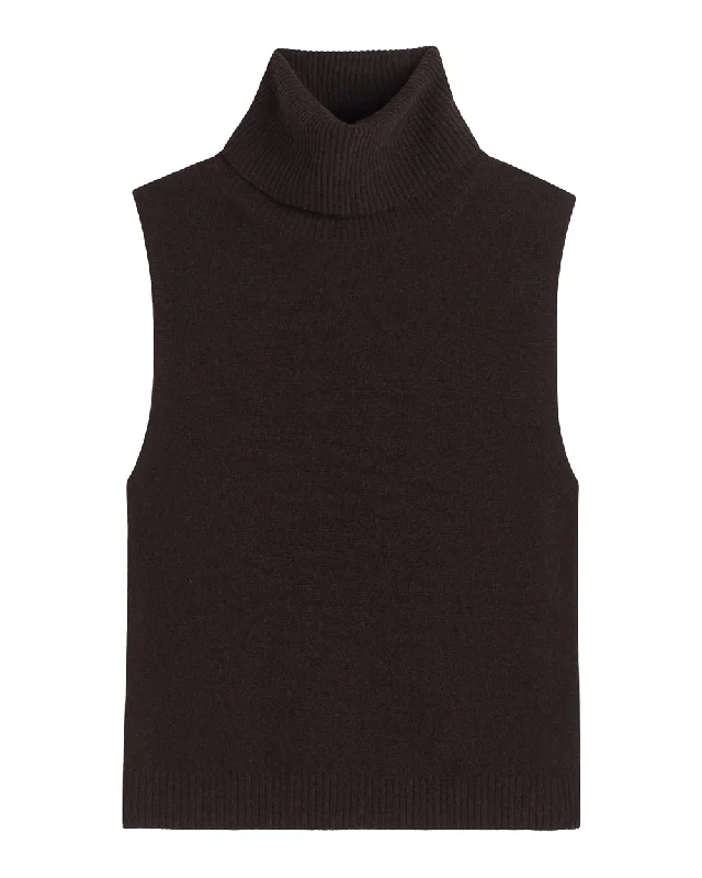 Chocolate Zoe Sleeveless Turtleneck