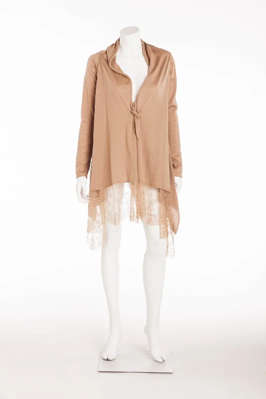 Valentino  -  Lace -trimmed wool-blend  Cardigan with  - L