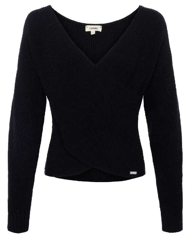 Black Antonella Crossover Sweater