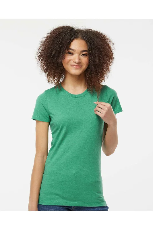 Tultex Womens Premium Short Sleeve Crewneck T-Shirt - Heather Kelly Green