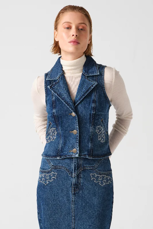 Embroidered Mia Vest in Idaho Vintage