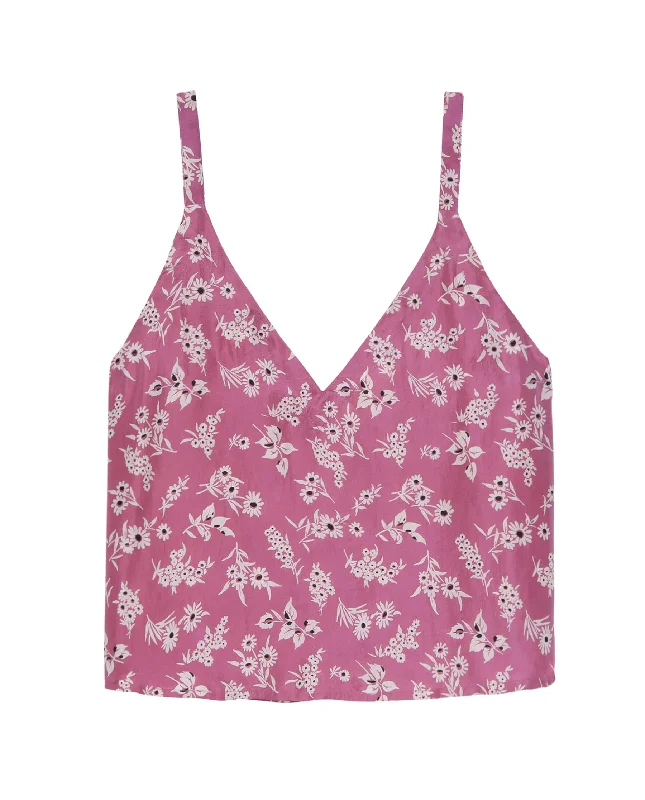 The Port Cami. -- Aubergine Field Bloom Print