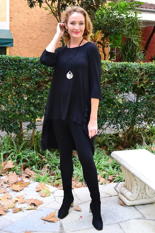 Black Jersey Hi Low Tunic